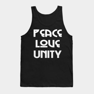 Peace, Love, Unity // White Text Tank Top